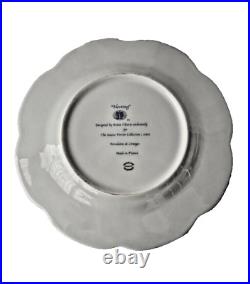VTG 2002 Limoge Porcelain Dinner Plate, Blue & White Source Perrier Collection