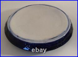 VTG Blue & White Crane Ceramic Stoneware Cake Pie Safe Saver 10x11 Unmarked