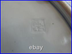 VTG Bonsai Japanese blue white transfer floral screen pottery charger 12