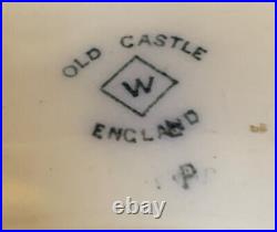 VTG PLATE STAFFORDSHIRE BLUE & WHITE'OLD CASTLE'' MID 19th MARK IN CENTER 8.5