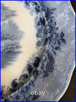 VTG PLATE STAFFORDSHIRE BLUE & WHITE'OLD CASTLE'' MID 19th MARK IN CENTER 8.5
