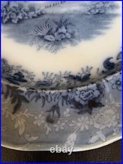 VTG PLATE STAFFORDSHIRE BLUE & WHITE'OLD CASTLE'' MID 19th MARK IN CENTER 8.5