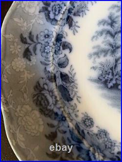 VTG PLATE STAFFORDSHIRE BLUE & WHITE'OLD CASTLE'' MID 19th MARK IN CENTER 8.5