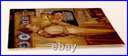 VTG Unframed Painting Mother & Baby In The Kitchen Blue White Plates 1980 9X12