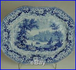 Very Large Staffordshire Blue & White Turkey/Meat Dish/Plate. Windsor Castle