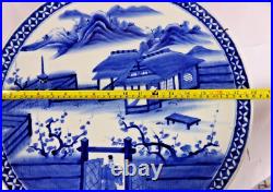 Very large Blue and White Plate Saucer 45cm good condition