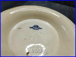 Very rare Antique Blue&White Minton China Aster Floral Footed Plate 19th century