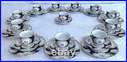 Vg German Lindner Kueps Dresden Hofburg HP Cobalt Blue Tea Coffee Set Artist Sig