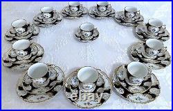 Vg German Lindner Kueps Dresden Hofburg HP Cobalt Blue Tea Coffee Set Artist Sig