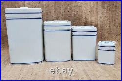 Viana Do Castelo- Portugal Hand Painted Canister Set of 4 Blue White Floral