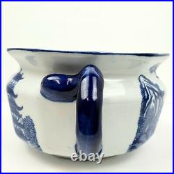 Victoria Ware Ironstone Blue Willow Single Snake Handle Chamber Pot 9 x 5.25