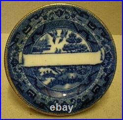 Victorian Antique Willow Pattern Table Place Marker Minton's (DB1)