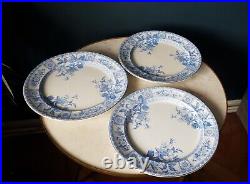 Victorian'GARFIELD' WALLIS GIMSON Plates 1885 Antique Blue and White China