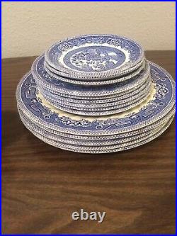 Vintage17 Pieces Set Myott old Willow Blue Willow pattern Plate England