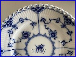 Vintage 12 Royal Copenhagen Blue Fluted Full Lace 6 Bread Plates # 1088