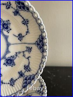 Vintage 12 Royal Copenhagen Blue Fluted Full Lace 6 Bread Plates # 1088