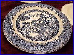 Vintage 1988 ROBERT STEFFY Blue Willow Metal Enamel Plates X4 SAN FRANCISCO