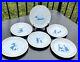Vintage Blue & White Silhouette Children Playing France Porcelain 8.25 Plates