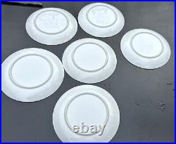 Vintage Blue & White Silhouette Children Playing France Porcelain 8.25 Plates