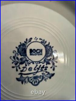 Vintage Boch Belgium Delfts Large Wall Display Plate Cobalt Blue White River