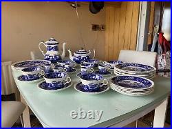 Vintage Copeland Spode's Tower Service Blue White Earthenware Older Gadroon