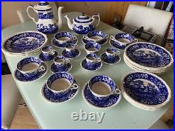 Vintage Copeland Spode's Tower Service Blue White Earthenware Older Gadroon