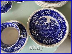 Vintage Copeland Spode's Tower Service Blue White Earthenware Older Gadroon