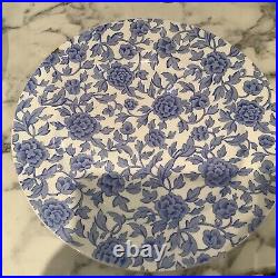 Vintage Crown Derby Blue Flowers 1 Large Serving Plate 39cm 6 dinner Plates 26cm