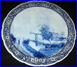 Vintage Delftware Dutch Charger Wall Plaque Poggenbeek Ca 1960 16dia