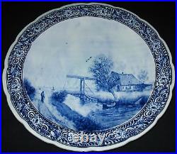 Vintage Delftware Dutch Charger Wall Plaque Poggenbeek Ca 1960 16dia