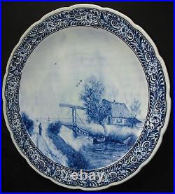Vintage Delftware Dutch Charger Wall Plaque Poggenbeek Ca 1960 16dia