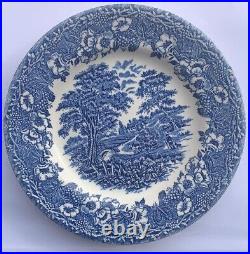 Vintage English Ironstone Old Willow Pattern Dinner Plate Blue & White 7