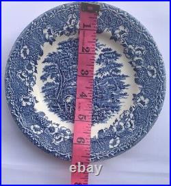 Vintage English Ironstone Old Willow Pattern Dinner Plate Blue & White 7