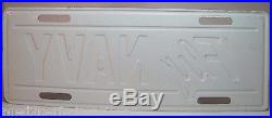 Vintage Fly Navy Vanity License Plate metal embossed white blue topper sign