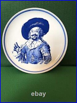 Vintage Full Set of x6 Hand Painted Delft Blue Blauw Royal G Portrait Plates