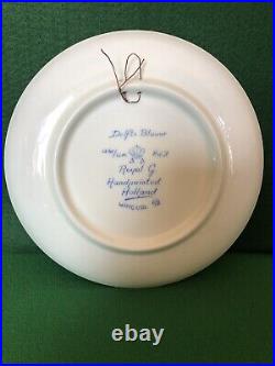 Vintage Full Set of x6 Hand Painted Delft Blue Blauw Royal G Portrait Plates