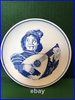 Vintage Full Set of x6 Hand Painted Delft Blue Blauw Royal G Portrait Plates