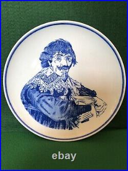 Vintage Full Set of x6 Hand Painted Delft Blue Blauw Royal G Portrait Plates