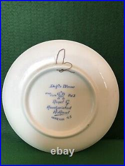 Vintage Full Set of x6 Hand Painted Delft Blue Blauw Royal G Portrait Plates