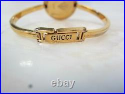 Vintage Gucci Ladies Watch Set with Changeable Bezel Gold Plate Bangle 11/12.2