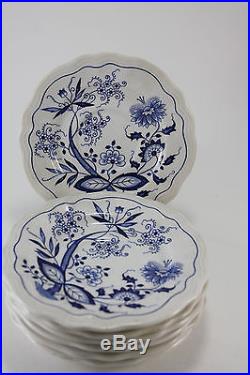 Vintage Ironstone Blue White Oriental Onion Plate Creamer Sugar Bowl Japan 14 Pc
