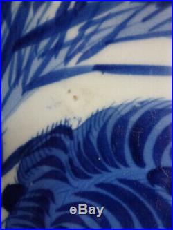 Vintage Japanese Arita/Imari Blue & White Charger, Plate, Tiger