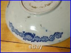 Vintage Japanese Blue White Transferware Charger Stoneware Porcelain Plate