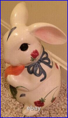 Vintage Lenox Poppies On Blue Bunny Figural Figure Cookie Jar