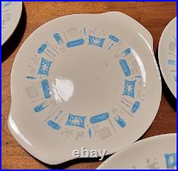 Vintage, Mid-Century Modern, 34pc Royal China, Blue Heaven Dinnerware