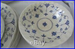 Vintage Myott Finlandia Blue White 41 pc Dinnerware Set Plates Bowls Cups Saucer