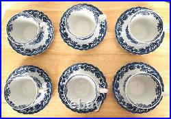 Vintage Myotts Country Life Staffordshire Ware Dinner Set 42 Piece Blue White