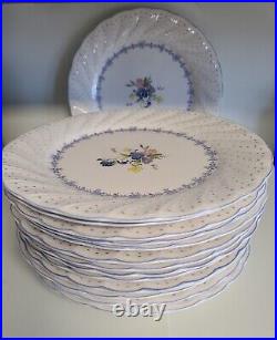 Vintage Nikko Blue Peony Flowers Dinner Plate 10.5 Lot of 15 Pre-owned