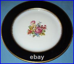 Vintage Pickard Porcelain Plates Set 6 HP Cobalt Rosenthal Bavaria Hutschenreuth