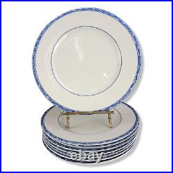 Vintage Ralph Lauren Dinner Plates Mandarin Blue White Set Of (8) 2000